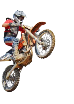 a person on a dirt bike in the air