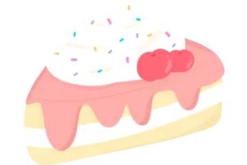 a piece of cake with a cherry on top