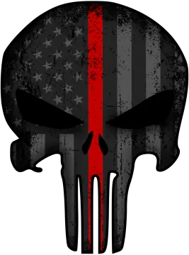 a punish skull with the american flag