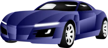 a blue sports car