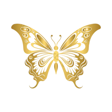 a gold butterfly on a white background