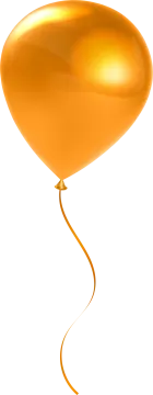 an orange balloon with a string attached to it