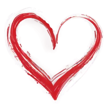 a heart painted with red paint