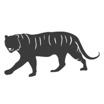 a black and white silhouette of a panther