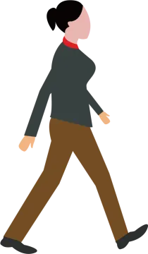 a man walking with his head down