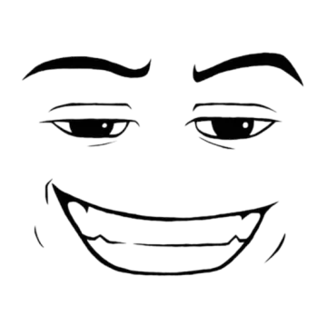 a black and white drawing of a smiling face