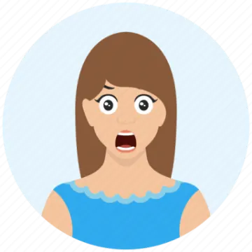 a woman with an open mouth icon