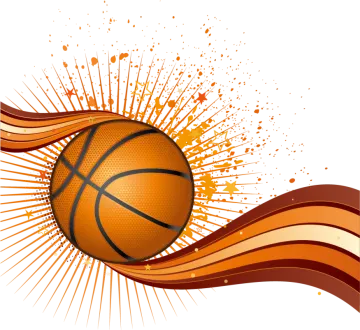 a basketball ball with orange paint splashs on it