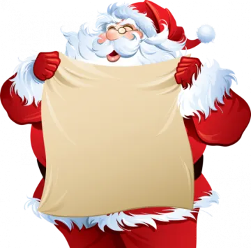 santa holding a sign