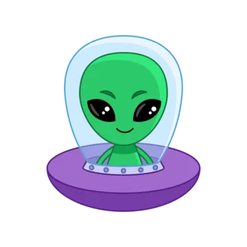 an alien in a spaceship