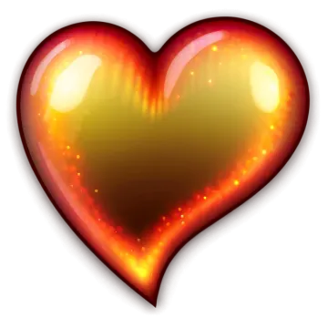 a red heart shaped object on a white background