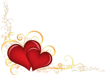 two red hearts on a white background