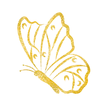 a gold glitter butterfly