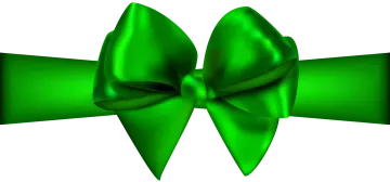 a green bow on a white background