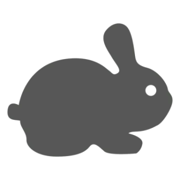 a silhouette of a rabbit on a white background