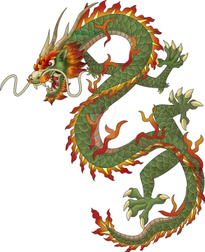 a green and red dragon tattoo design
