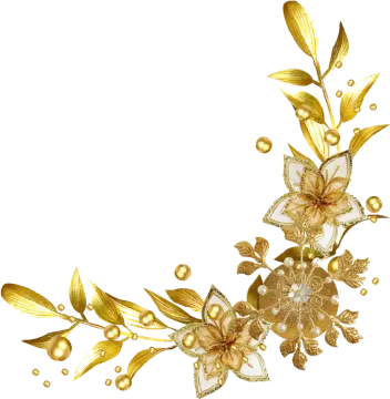 a gold and white floral border