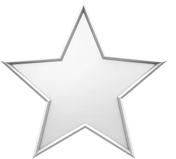 a silver star on a white background
