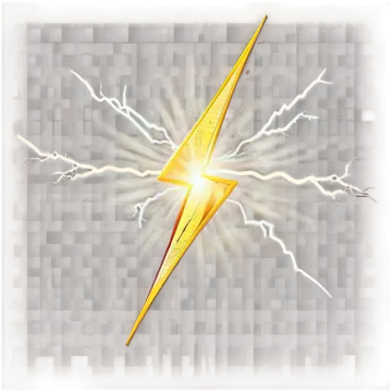 a lightning bolt on a white background