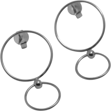 a pair of metal rings on a white background