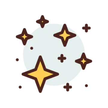 a white background with brown and yellow stars