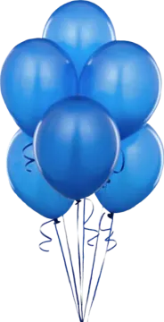 a bunch of blue balloons