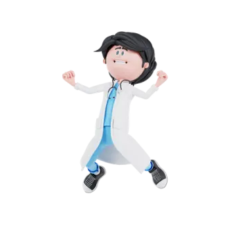 3d illustration of a male doctor running
