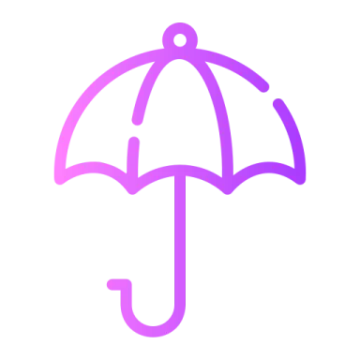 a purple umbrella with a white background