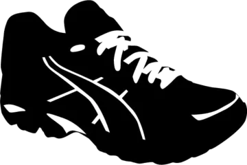a black and white silhouette of a shoe