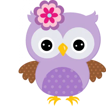 an owl with a flower on its head