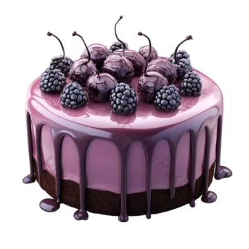 a cake with chocolate and blackberries on top