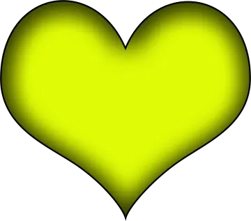 a yellow heart on a white background