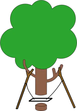 a tree with a swing on it
