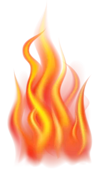 a burning flame on a white background