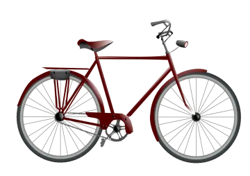 a red bicycle on a white background