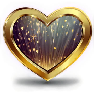 a golden heart with sparkles on it