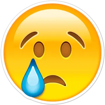 a yellow smiley face with tears on it