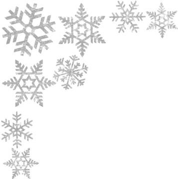 a white background with silver snowflakes