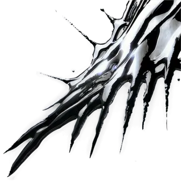 a black and white painting on a white background