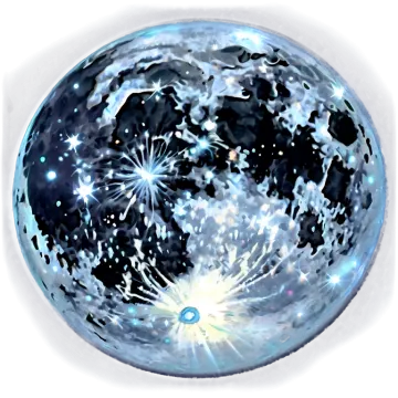 a drawing of the moon with stars in it