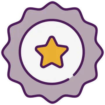 a badge with a star in the middle