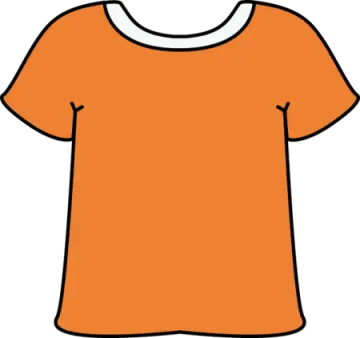 an orange t - shirt