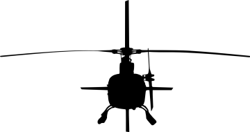 a black and white silhouette of a helicopter