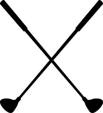 two crossed paddles on white background