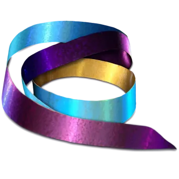a pair of purple and blue ribbons