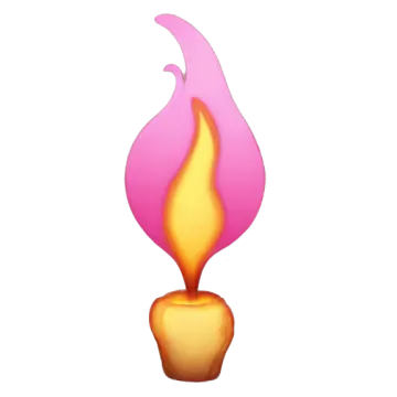 a pink flame on a white background