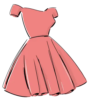 a pink dress on a white background