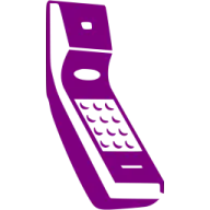 a purple phone with a white background