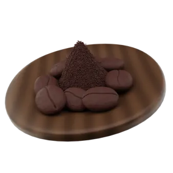 a pile of chocolate on a wooden plate