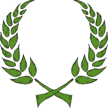 a laurel wreath with green leaves